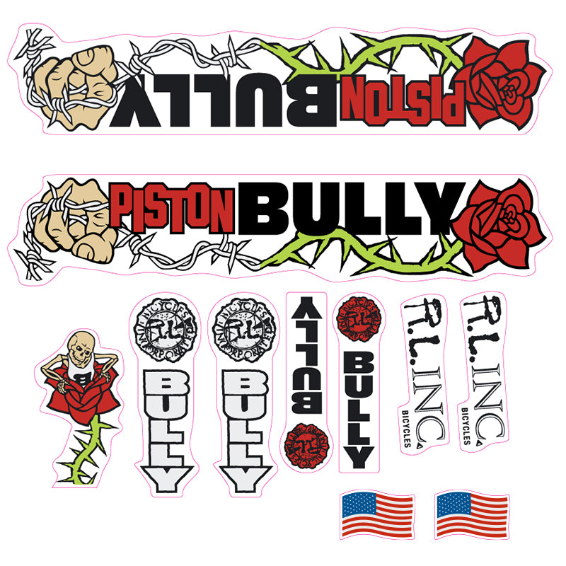 1997 Bully Piston BMX decal set