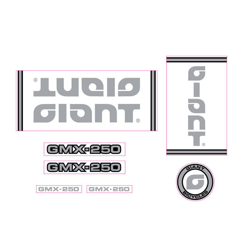 GT BMX Santa Ana Decal Set With Large Down Tube Graphic - Clear Background