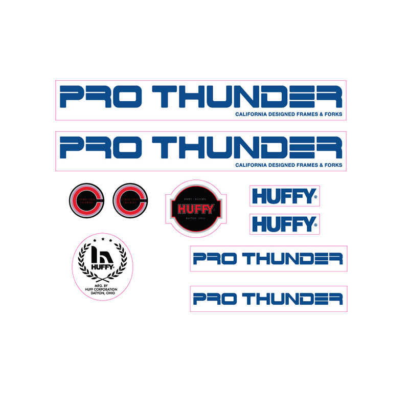1981 Huffy Pro Thunder decal set for BMX blue