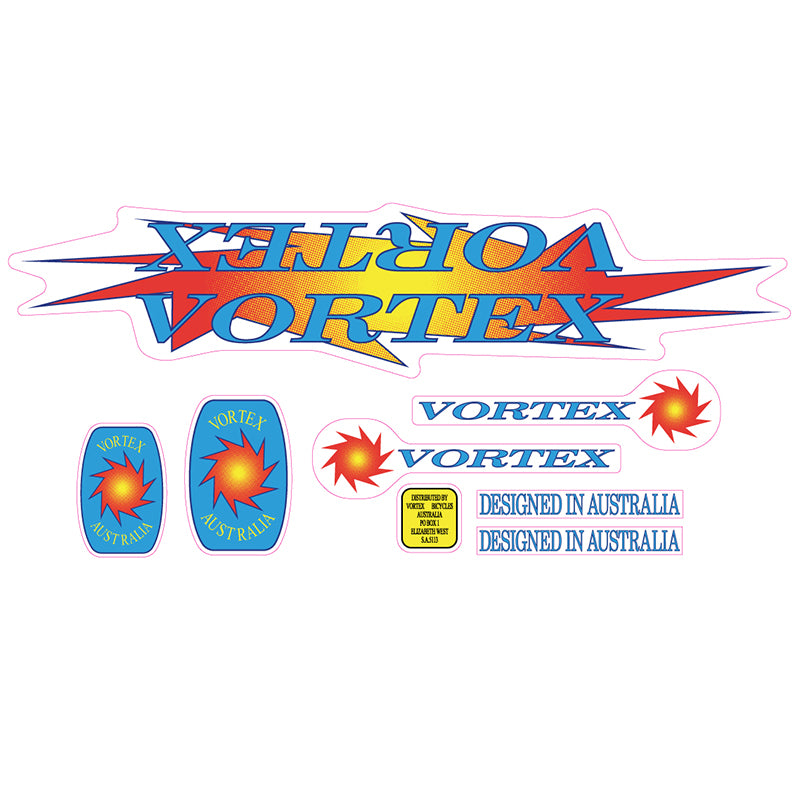 1988-1989-1990 Vortex Sun BMX decal set – Re-Rides
