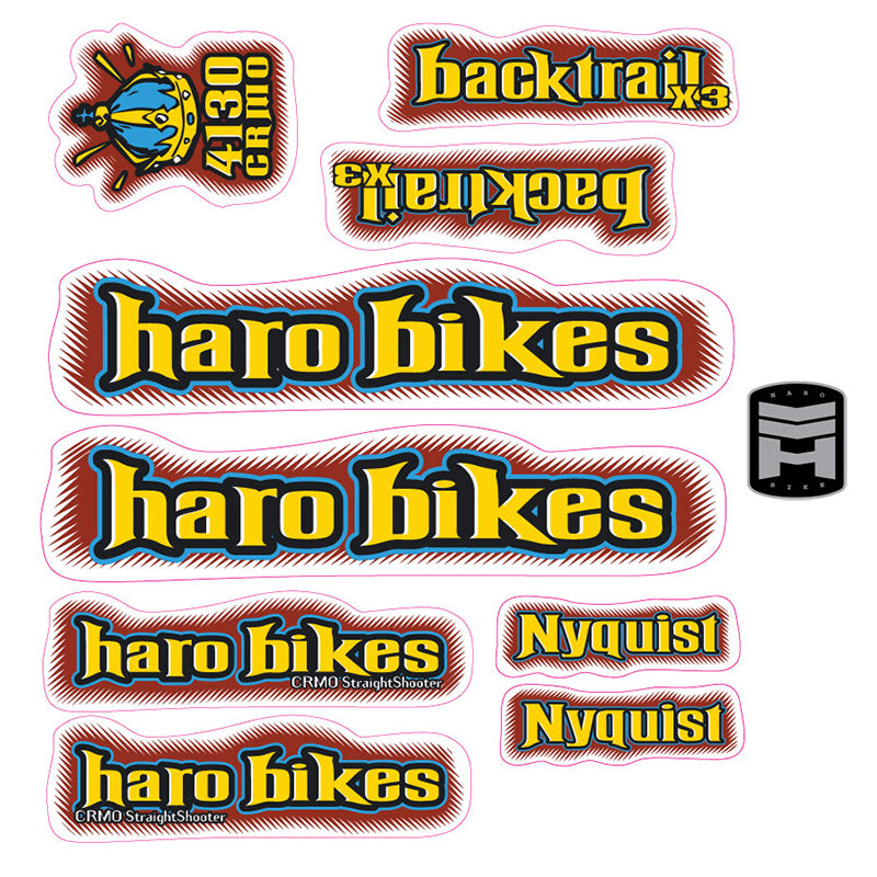 Haro Backtrail Pro BMX Sticker Decals – Reproduction Set, Multicolor