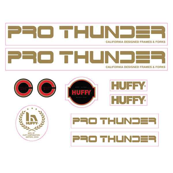 Huffy Racing Logos 1981 Huffy Pro Thunder decal set for BMX – Re-Rides