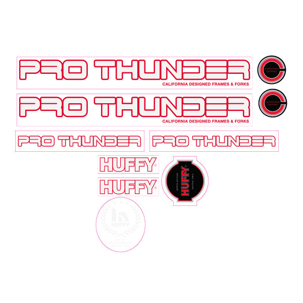 Huffy Racing Logos 1981 Huffy Pro Thunder decal set for BMX – Re-Rides