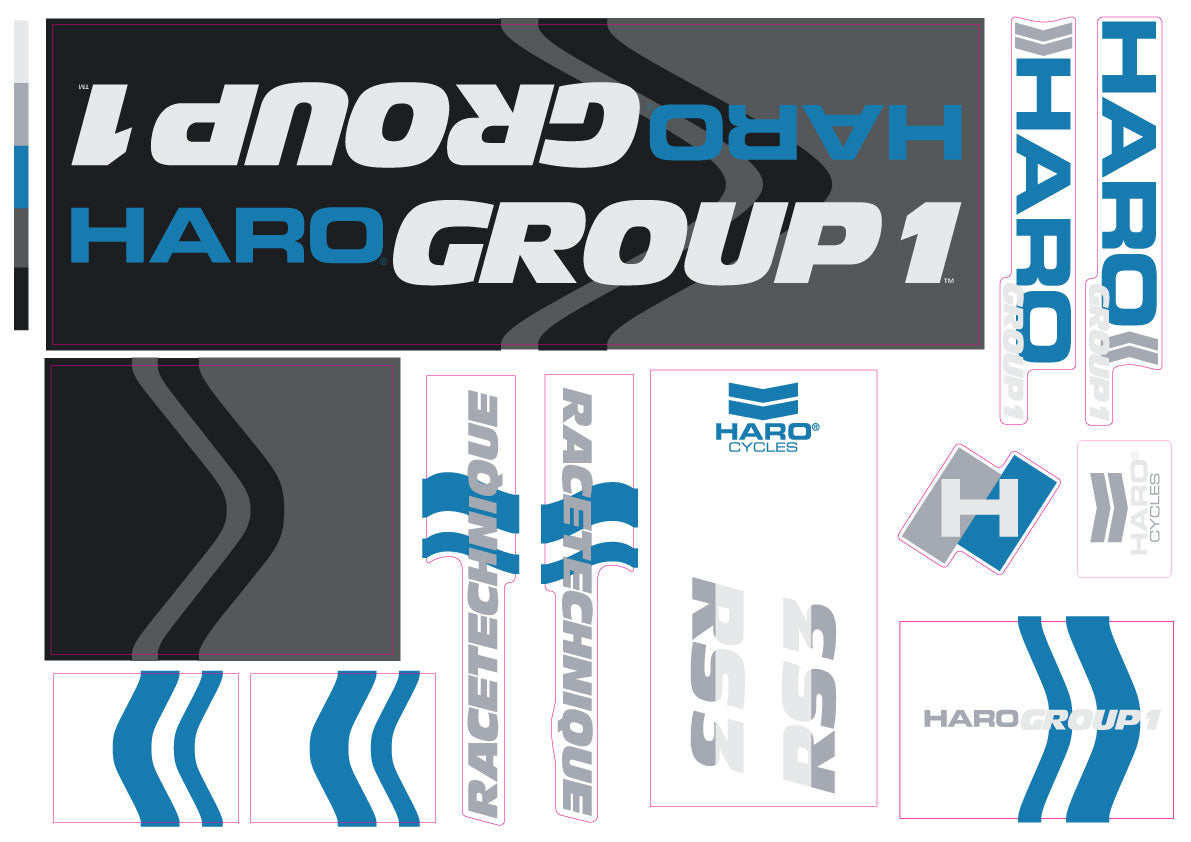 1988 Haro Group 1 RS3 BMX decal set Re Rides