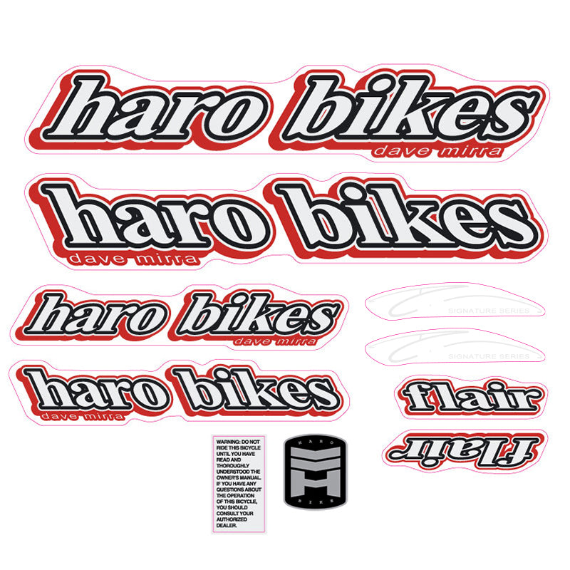 2001 Haro Mirra Flair BMX decal set